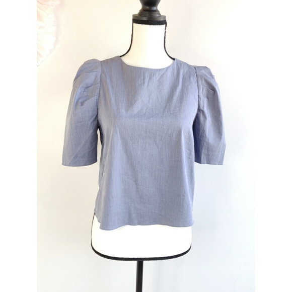 DREW Tops - DREW Soft Denim Shirt With Puff Sleeves